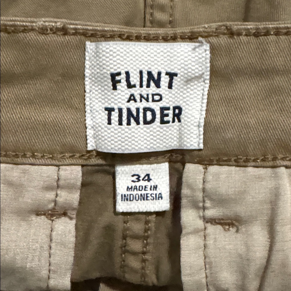 Huckberry Flint & Tinder 365 Chino 7” Short Khaki Stretch Cotton Preppy-34 - Picture 6 of 8